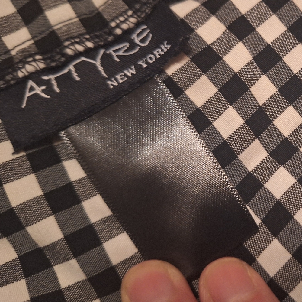 ATTYRE Checked Black / White STRETCHY SHORTS Bermuda 36 inch Waist 60's look - Picture 2 of 4